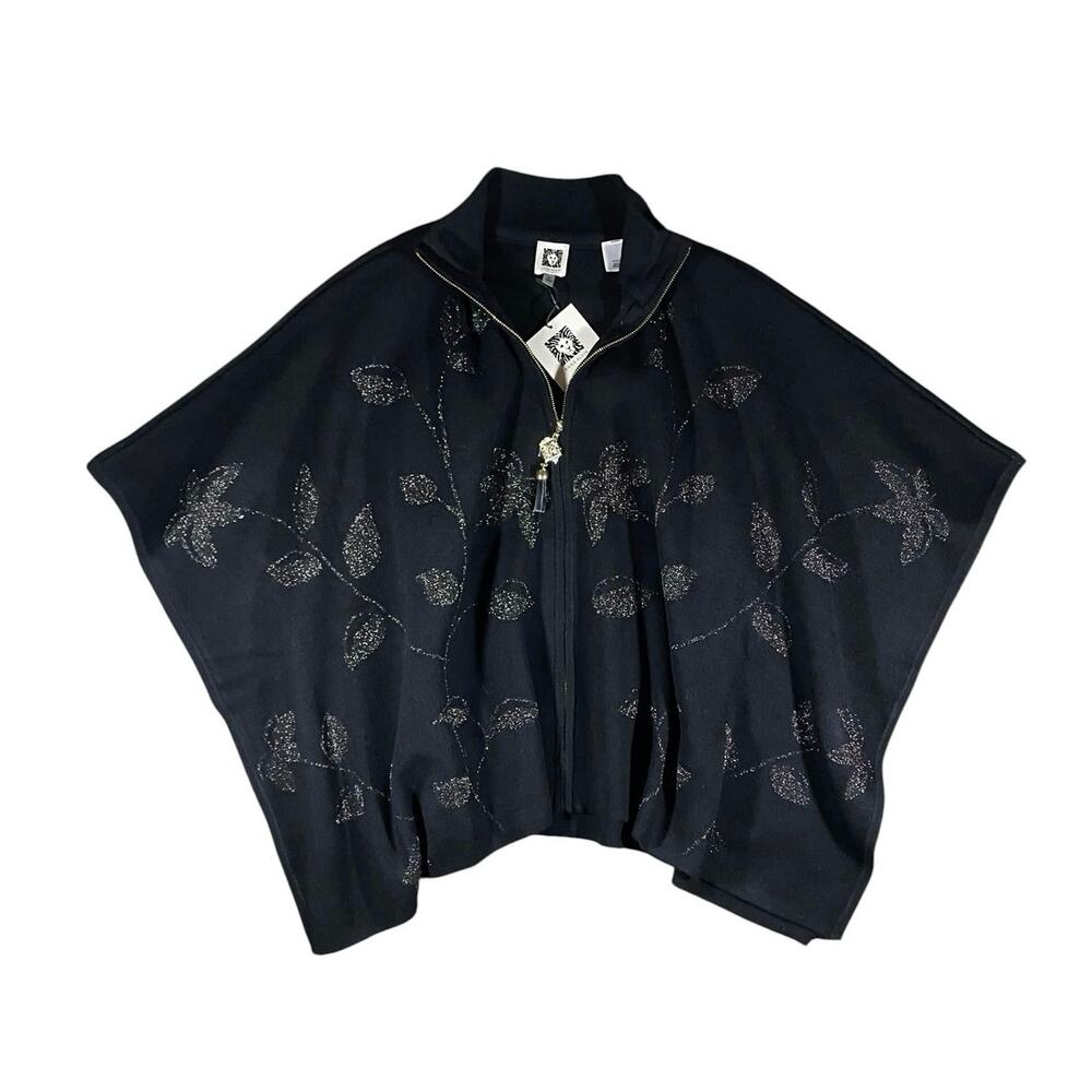 Anne Klein Shimmer Lily Zip Poncho Jacket NWT - M